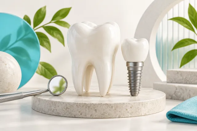 tooth, dental implant and crown models tooth, dental implant and crown models