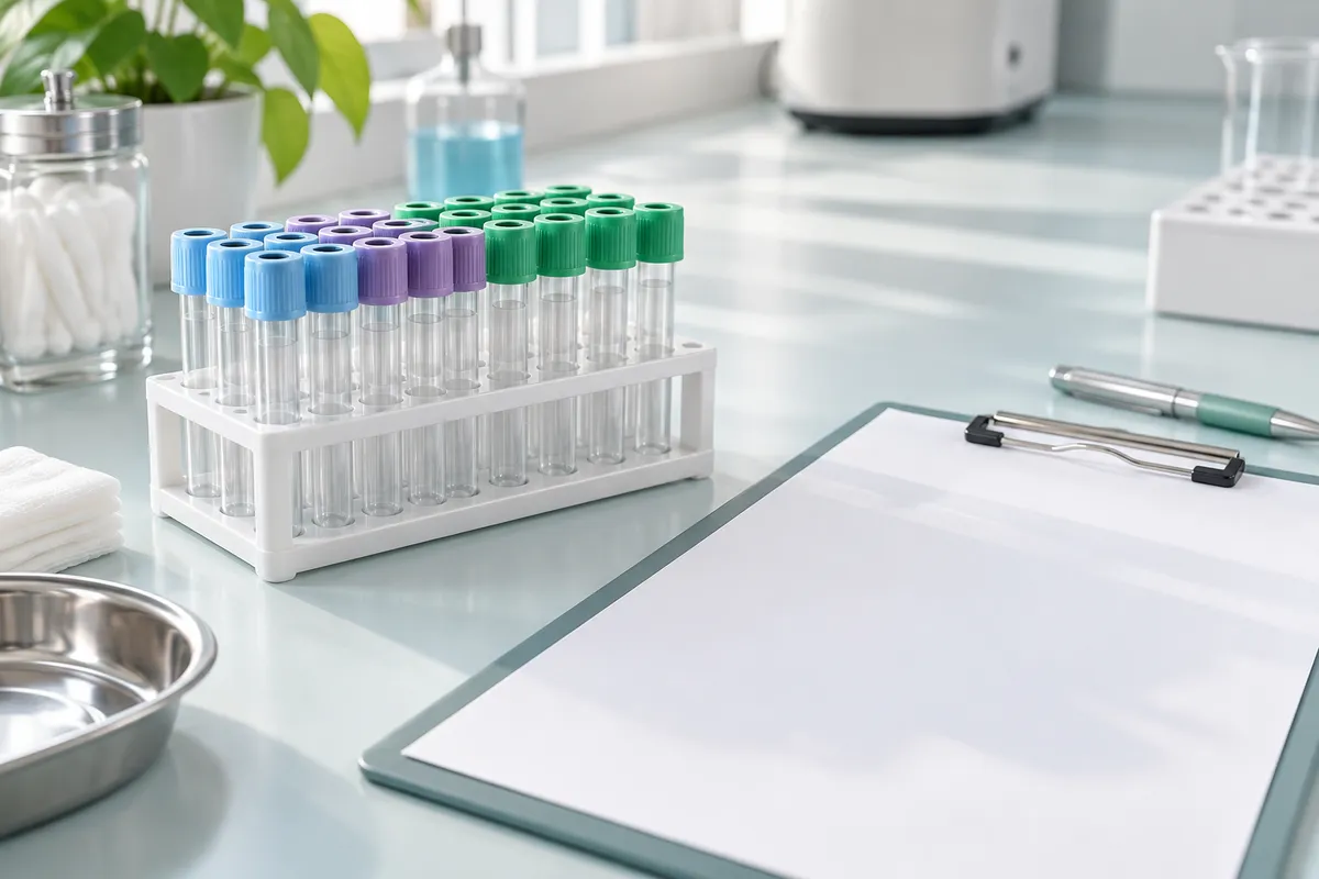 Laboratory sample tubes and test request sheet