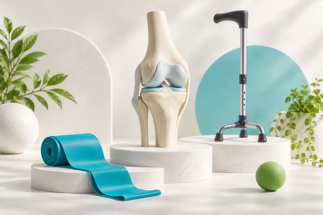 knee joint model with a walking aid and exercise band knee joint model with a walking aid and exercise band