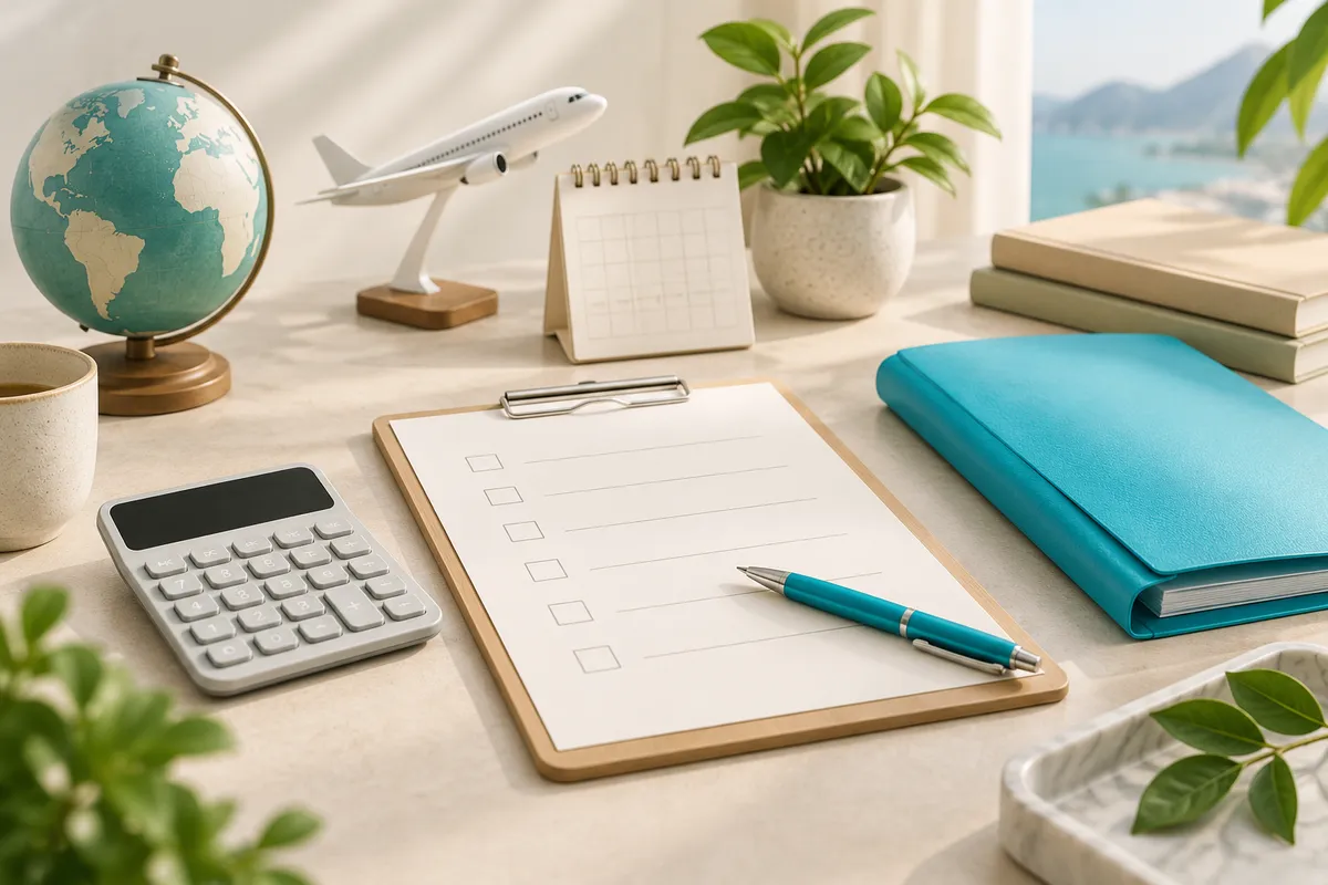 checklist, calendar and folder for treatment planning