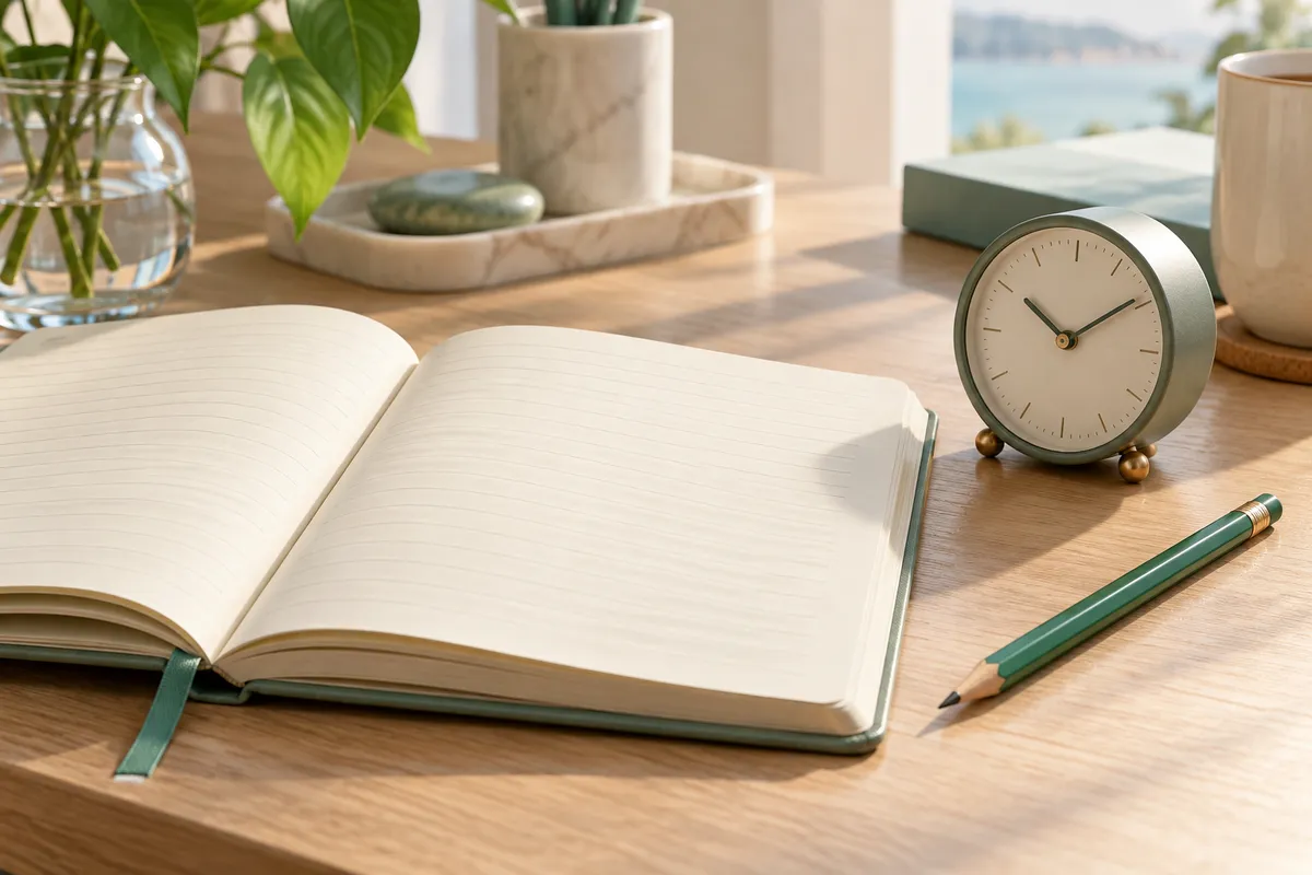 Notebook and pencil for preparing consultation questions