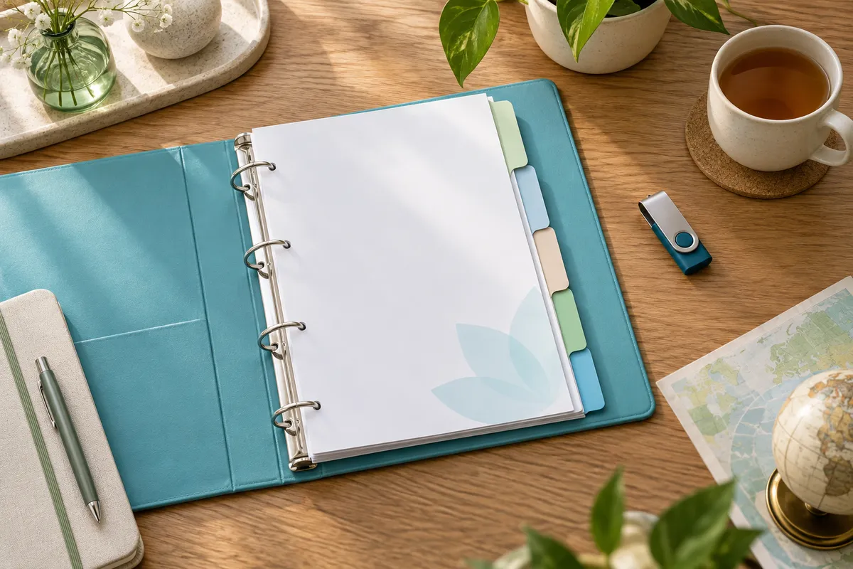 Medical records folder and digital storage prepared for consultation